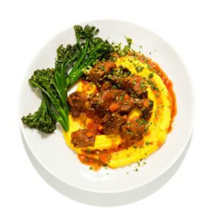Lamb Ossobuco over Saffron Mashed Potatoes
