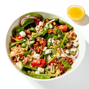 Spinach, Sweet Potato, & Farro Salad