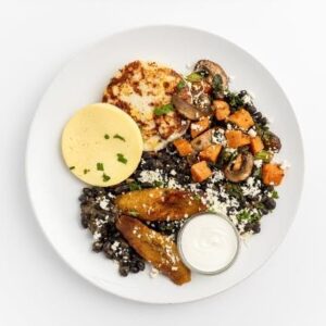 Colombian-Style Sweet Corn Arepa with Veggies and Egg