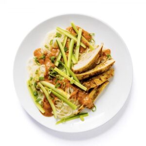 Satay Peanut Noodles with Marinated Chicken