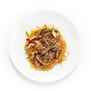 Bulgogi Japchae (Stir-Fried Glass Noodles with Marinated Beef)