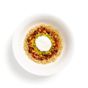 Cheesy Corn with Black Bean Chilli