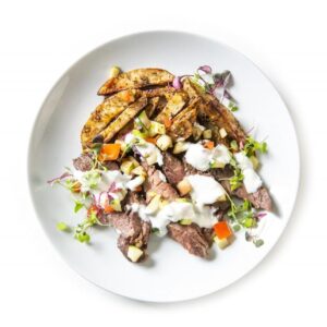 Seared Steak with Greek Feta-Yogurt Sauce